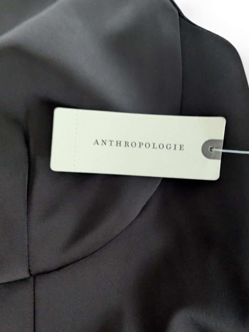 Anthropologie Satin Bodycon Mini Dress Size 12 Deep Brown NWT - Picture 6 of 10